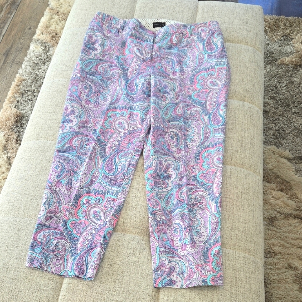Talbots Paisley Print Cropped Pants